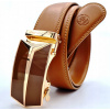 Opasok - Modern Man Brown, Red Belt - mužský produkt (Originálny mužský automatický Pierre Cardin Belt)