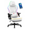 Herné kreslo Huzaro Force 4.6 RGB White tkanina biela