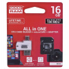Karta GOODRAM microSDHC 16GB M1A4 All-in-one (R:100/W:10 MB/s), UHS-I Class 10, U1 + adaptér + čítačka kariet OTG (M1A4-0160R12)