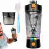 SHAKER BLENDER NA PROTEÍNY ELEKTRICKÝ MIXÉR NA SHAKE S OSVETLENÍM + USB 550ML