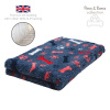 DRYBED Premium Vet Bed Small Paws & Bones tmavomodrý 150 x 100 cm
