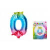 Balónik nafukovací - číslo 0 dúhový