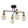 Stropné lampy TK Osvetlenie Retro IV čierna / zlatá (Stropné lampy TK Osvetlenie Retro IV čierna / zlatá)