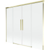 Mexen Rox, 2-krídlová posuvná vaňová zástena 190 x 150 cm, 8mm číre sklo, zlatý lesklý profil, 8C9-190-002-50-00