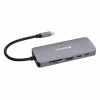 Verbatim USB (3.2) hub 9-port 32152 šedý délka kabelu 15cm 2x USB C, 3x USB A, 1x HDMI, čtečka