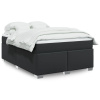 Boxspring posteľ s matracom čierna 160x200 cm umelá koža-ForU-3285217