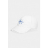 Calvin Klein čiapka so šiltom dámska bavlnená LV04K5026G biela ONE SIZE