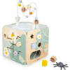 Janod Sweet Cocoon Drevená didaktická kocka s motorickým labyrintom Záhrada