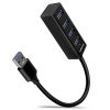 AXAGON AXAGON HUE-M1A Superspeed USB-A Mini Hub, 4x USB 3.0 - 20cm, schwarz 4 porty USB 3.0-hub čierna; HUE-M1A