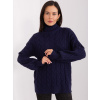 Námornícky modrý rolák s vrkočovým vzorom -AT-SW-2348.88-námornícka modrá ONE SIZE