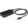 StarTech.com HB30A3A1CST, USB 3.2 Gen 1 (3.1 Gen 1) Type-B, USB 3.2 Gen 1 (3.1 Gen 1) Type-A, USB 3.2 Gen 1 (3.1 Gen 1) Type-C, 5000 Mbit/s, Čierna, Hliník, Výkon