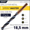 Vrtak Alpen HSS Sprint Master do kovu 18,5mm (Všetky vrtáky ALPEN sa vyrábajú v Rakúsku v najmodernejších závodoch podľa najvyšších štandardov kvality pod najprísnejšou kontrolou kvality.)