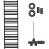 CERANO - Kúpeľňový radiátorový set Fulgiduson - ústredné vykurovanie - bočné jednobodové pripojenie - 765W - čierna matná - 1800x530 mm