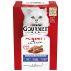 Gourmet Mon Petit mokré krmivo, 24 x 50 g, 3 + 1 zdarma - tuniak, losos, pstruh
