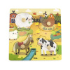 Viga Detské drevené puzzle s úchytmi Farma 4 ks 22x3 plnofarebný motív
