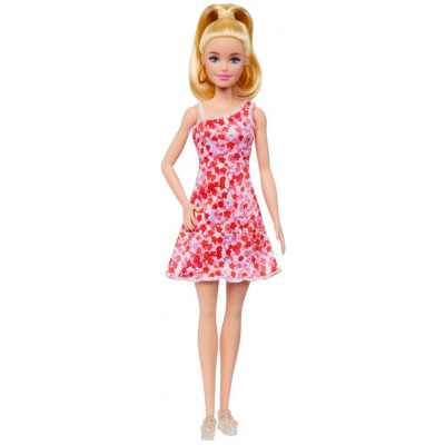 Barbie Modelka - ružové kvetinové šaty