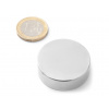 SOLLAU Neodymový magnet valec D 38x12 mm, Neodym, N38, ponikelovaný