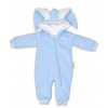 Baby Nellys Menčestrová kombinézka /overal s kožušinkou Cute Bunny - modrá, 56/62 (0-3m)