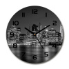 Sklenené hodiny okrúhle Manhattan noc fi 30 cm