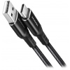AXAGON dátový a nabíjací kábel USB-A na USB-C / USB2.0 / 3A / opletený / 1m / čierny