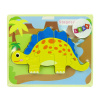 mamido Drevené puzzle dinosaurus Stegosaurus žltá Oviraptor žltá