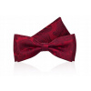 CGM Bow kravata exkluzívny Jacquard (Červená exkluzívna jacquardová letí s vreckovým štvorcom)