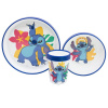 Protišmyková sada plastového riadu s kelímkom Stitch