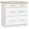 Ak furniture Kuchynská skrinka Olivie S 80 cm 3S biela/biely lesk/dub sonoma