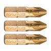 FORTUM-KITO hrot krížový Pozidriv, sada 3ks, PZ 2 x 25mm, titán. úprava, S2 4741372