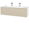Dreja Umývadlová skrinka VARIANTE SZZ 120 (umývadlo Pura) - N01 Biela lesk / D04 Dub