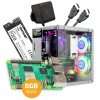 Súprava s Raspberry Pi 5 (8 GB RAM), Pironman 5, 512 GB SSD + príslušenstvo