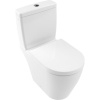 VILLEROY & BOCH Avento WC misa kombi s hlbokým splachovaním bez vnútorného okraja, zadný odpad, 370 x 640 mm, biela alpská, s povrchom CeramicPlus, 5644R0R1