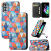 Peňaženkové kožené puzdro Colorful na Motorola Edge 20 - Rhombus Mandala