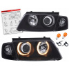 PASSAT B5 3B 96-00 LAMPY svetlomety BLACK krúžky H7