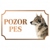 Saarloosov vlčiak - Kovová tabuľka POZOR PES
