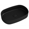 SAPHO INFINITY OVAL 55 x 36cm umývadlo na dosku oválne, bez prepadu, keramické, čierna matná, 10NF65055-2N