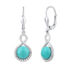 Silvego Strieborné náušnice visiace s prírodným Tyrkysom JST14710TU