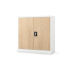 Kovová spisová skrinka BEATA, 900 x 930 x 400 mm, Eco Design: biela/ dub sonoma