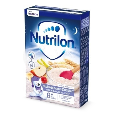 Nutrilon Good Night Obilno-mliečna kaša krupicová s ovocím bez palmového oleja (od ukončeného 6. mes 225 g detská instantná kaša