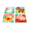 Lelin Sada 4 drevených puzzlí pre děti - farma
