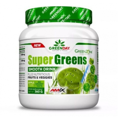 Smoothie Amix Nutrition SuperGreens Drink, 360g, apple (8594060006017)