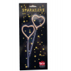 Zlaté prskavky v tvare srdca - 2 ks / 16,5 cm - Valentín - Svadba - ČÍNA