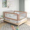 vidaXL Zábrana na detskú posteľ sivohnedá 150x25 cm látka - Šedohnedá - 98402-60615