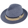 Fiebig - Headwear since 1903 Letné modrý fedora klobúk od Fiebig - Traveller Toyo Melange Veľkosť: 55 cm (S)