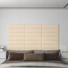 Vidaxl Nástenné panely 12 ks krémové 60 x 15 cm textilné 1,08 m²