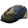 Fiebig - Headwear since 1903 Pánska zimná vlnená baretka - Harris Tweed (patchwork) Veľkosť: 58 cm