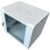 XtendLan 9U/600x450, na zeď, jednodílný, skleněné dveře, šedý WS-9U-64-GREY-P