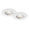 Briloner Vstavané LED svietidlo Kulana, 4,9 W, 480lm, 3000K, biela, pr. 9cm, 2ks