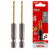 MILWAUKEE Vrták do kovu RED HEX SHOCKWAVE HSS-G TiN O 2 mm 2ks