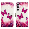 Peňaženkové 3D puzdro na Galaxy A55 5G - Ružový Motýľ